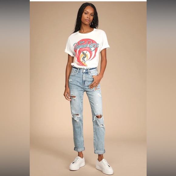 pistola Denim - Pistola Presley ‘90s Roller Distressed Light Wash High Rise Jeans